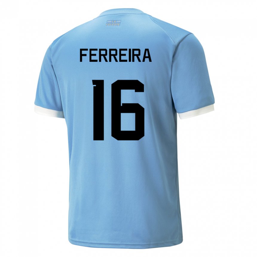 Criança Camisola Uruguaia Joaquin Ferreira #16 Azul Principal 22-24 Camisa