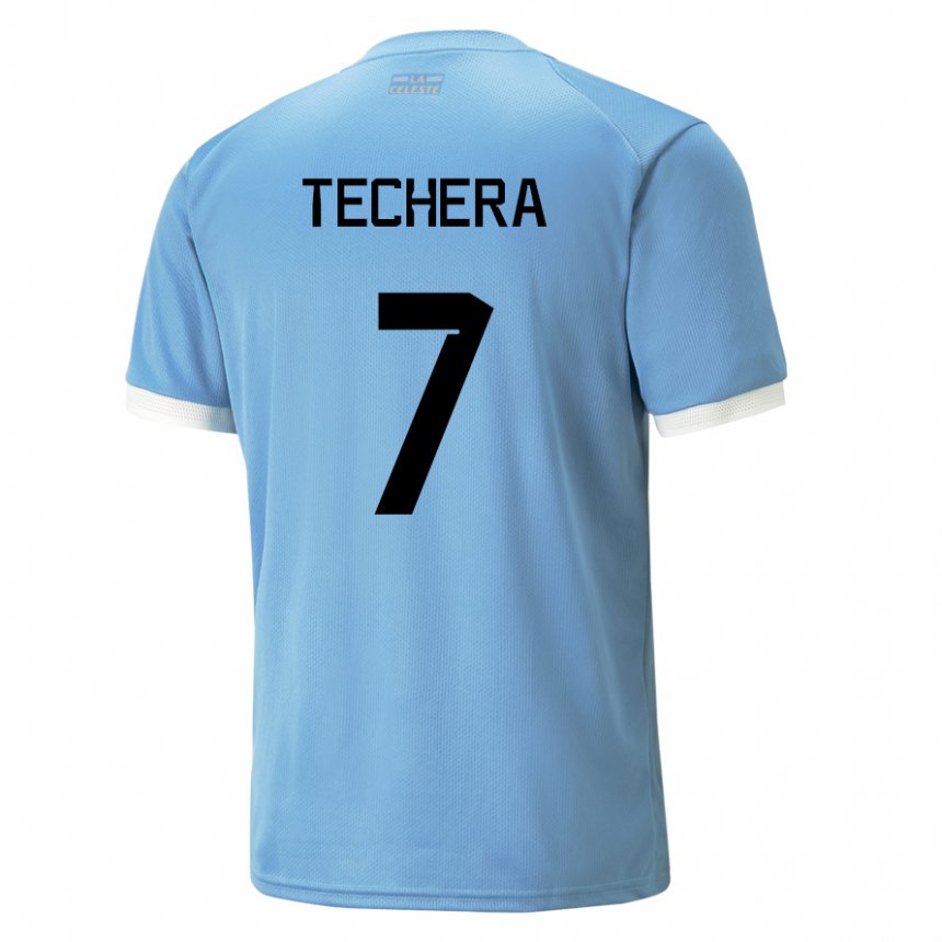 Criança Camisola Uruguaia Facundo Techera #7 Azul Principal 22-24 Camisa