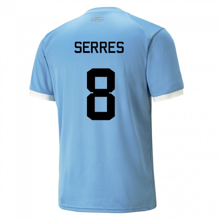 Criança Camisola Uruguaia Felipe Serres #8 Azul Principal 22-24 Camisa