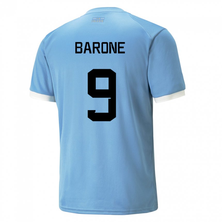 Criança Camisola Uruguaia Faustino Barone #9 Azul Principal 22-24 Camisa