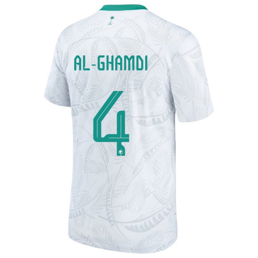 Criança Camisola Saudita Talah Al Ghamdi #4 Branco Principal 22-24 Camisa