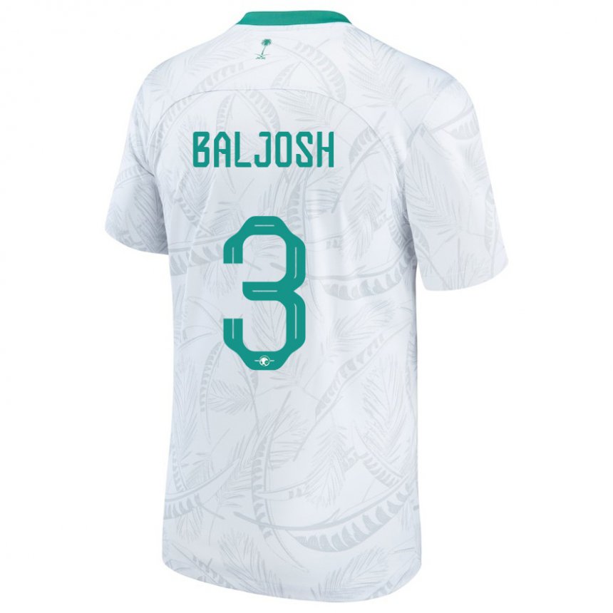 Criança Camisola Saudita Turki Baljosh #3 Branco Principal 22-24 Camisa