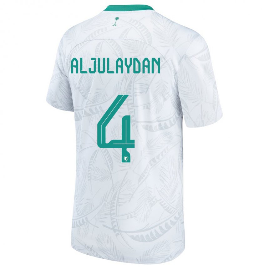 Criança Camisola Saudita Ahmed Aljulaydan #4 Branco Principal 22-24 Camisa