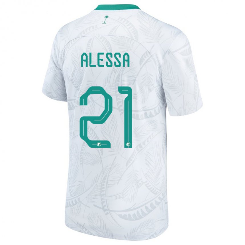 Criança Camisola Saudita Mohammed Alessa #21 Branco Principal 22-24 Camisa