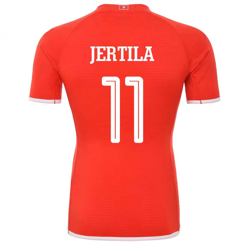 Criança Camisola Tunisiana Hedi Jertila #11 Vermelho Principal 22-24 Camisa