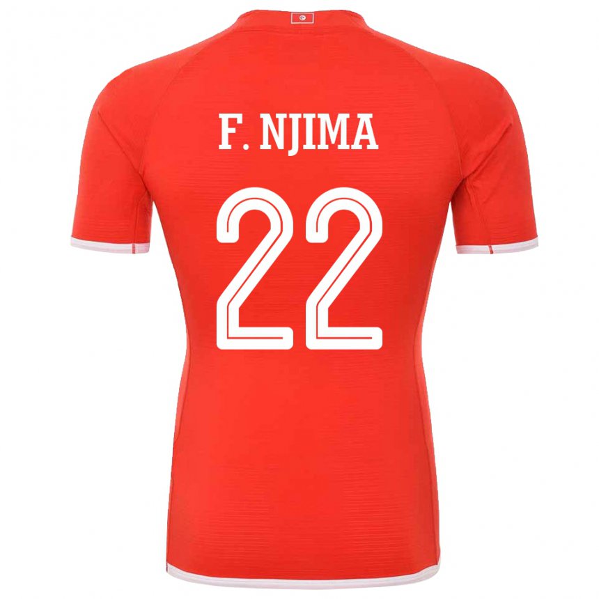 Criança Camisola Tunisiana Firas Ben Njima #22 Vermelho Principal 22-24 Camisa