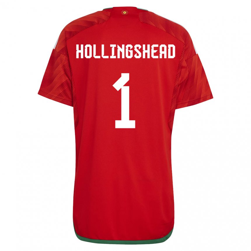 Criança Camisola Galesa Ronnie Hollingshead #1 Vermelho Principal 22-24 Camisa