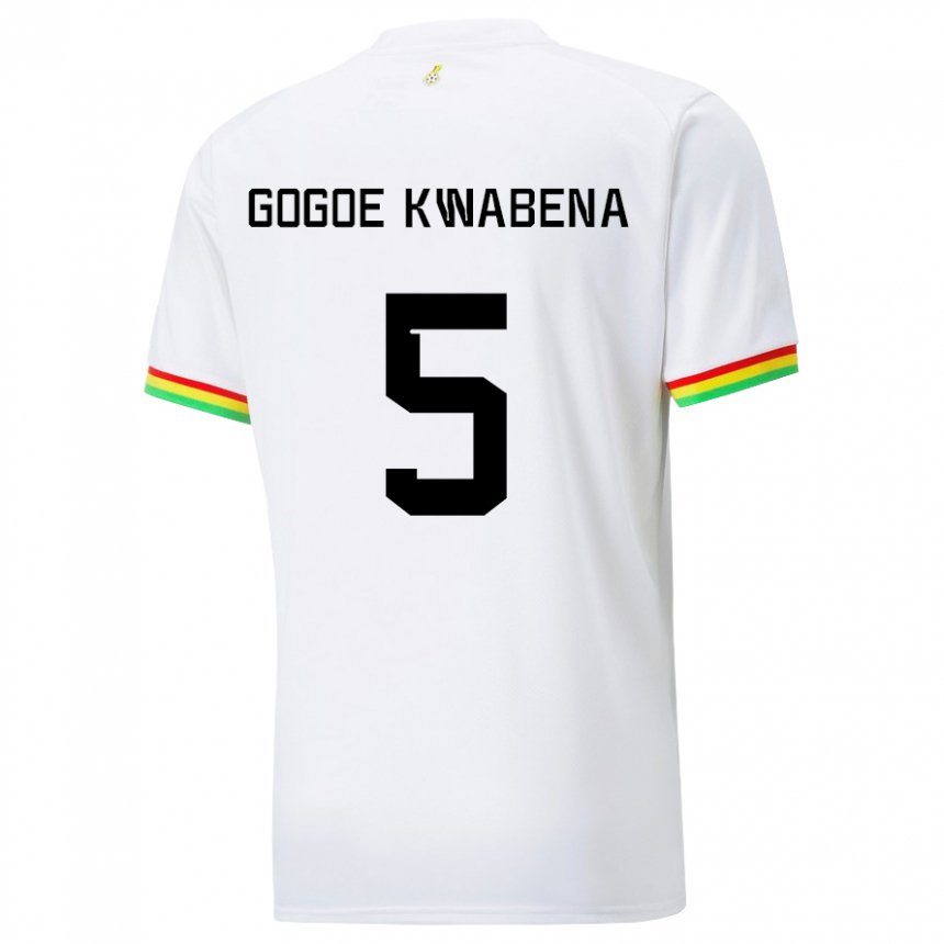 Criança Camisola Ganesa Boahen Gogoe Kwabena #5 Branco Principal 22-24 Camisa