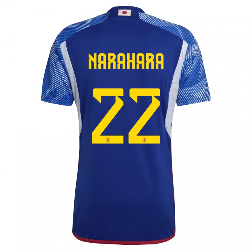 Criança Camisola Japonesa Yoshiki Narahara #22 Azul Real Principal 22-24 Camisa