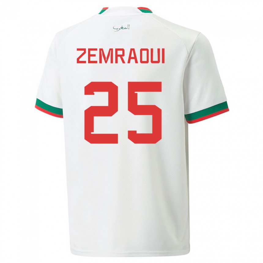 Criança Camisola Marroquina Oussama Zemraoui #25 Branco Alternativa 22-24 Camisa