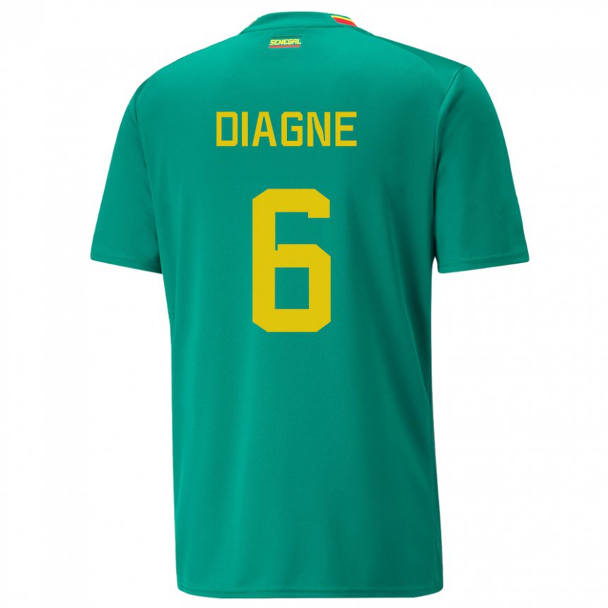 Criança Camisola Senegalesa Edmee Diagne #6 Verde Alternativa 22-24 Camisa