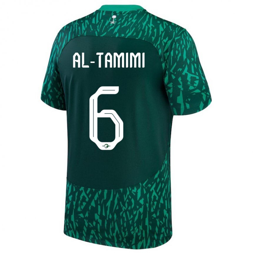 Criança Camisola Saudita Maryam Al Tamimi #6 Verde Escuro Alternativa 22-24 Camisa