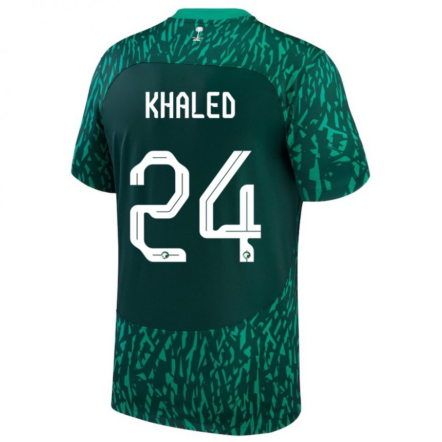 Criança Camisola Saudita Atheer Khaled #24 Verde Escuro Alternativa 22-24 Camisa