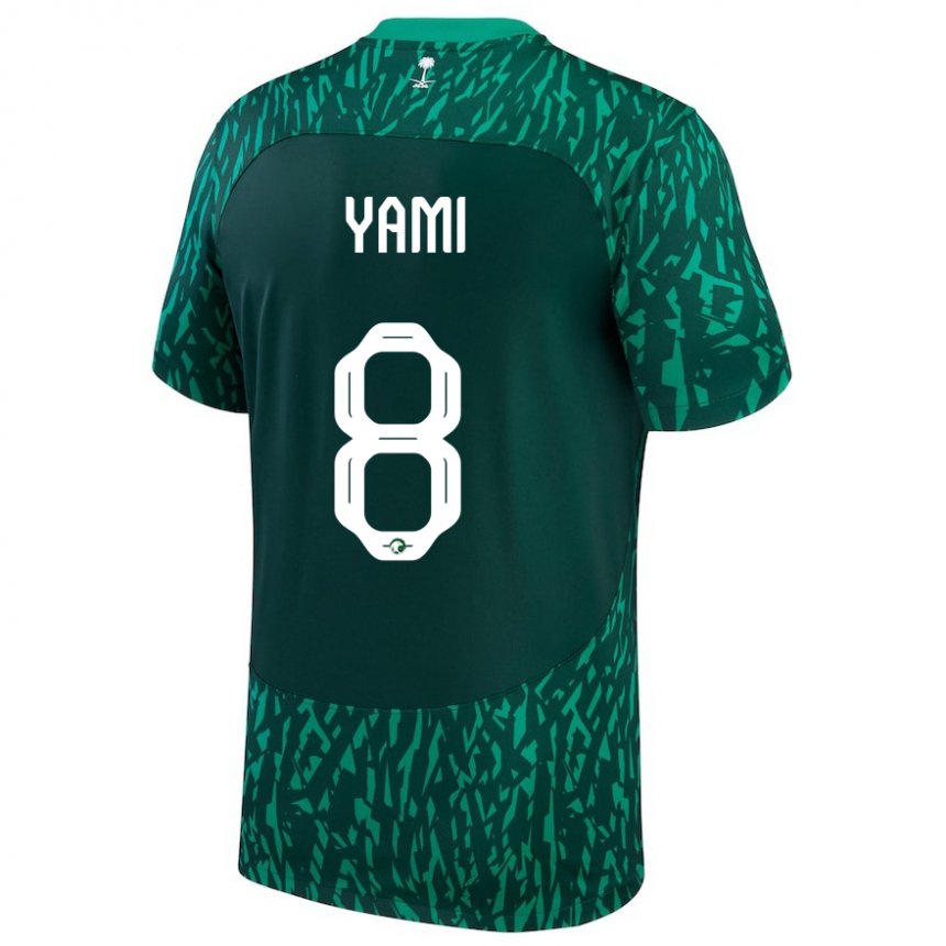 Criança Camisola Saudita Riyadh Yami #8 Verde Escuro Alternativa 22-24 Camisa