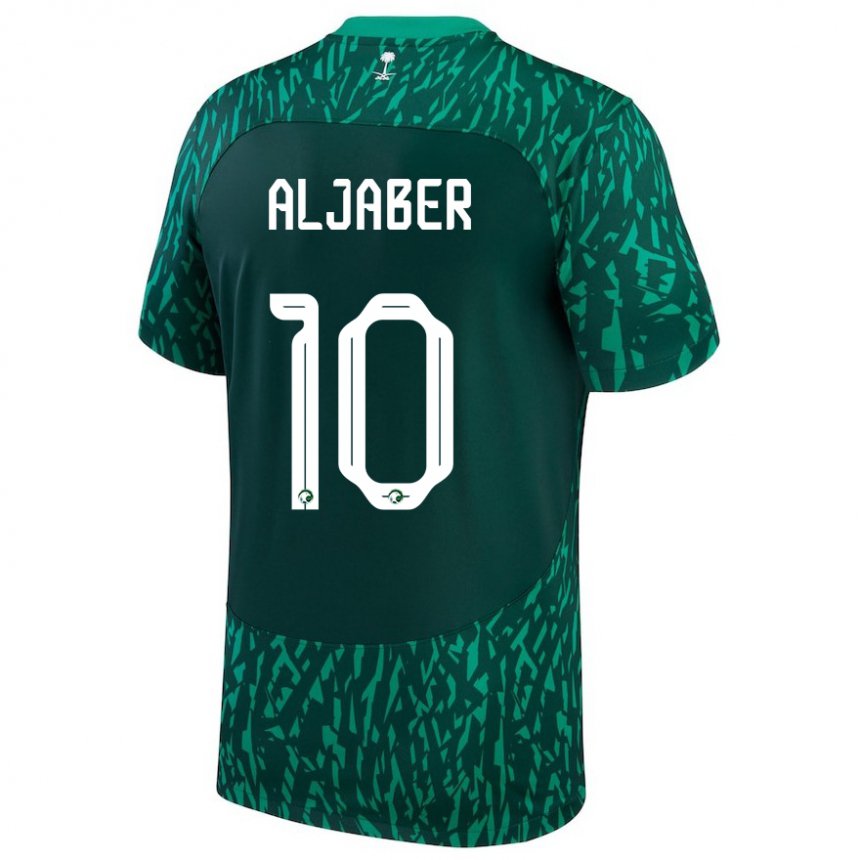 Criança Camisola Saudita Yassen Aljaber #10 Verde Escuro Alternativa 22-24 Camisa