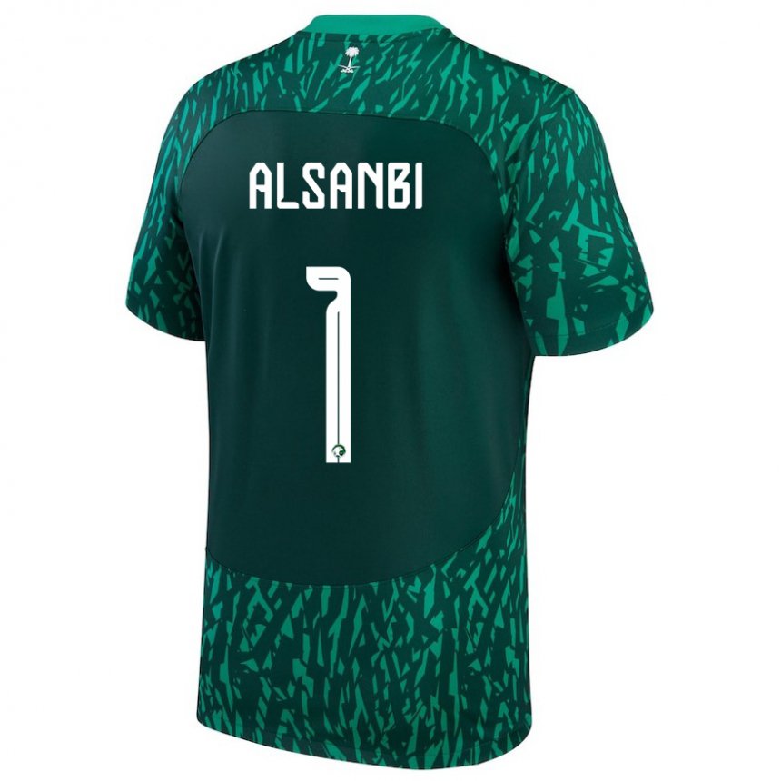 Criança Camisola Saudita Abdulrahman Alsanbi #1 Verde Escuro Alternativa 22-24 Camisa