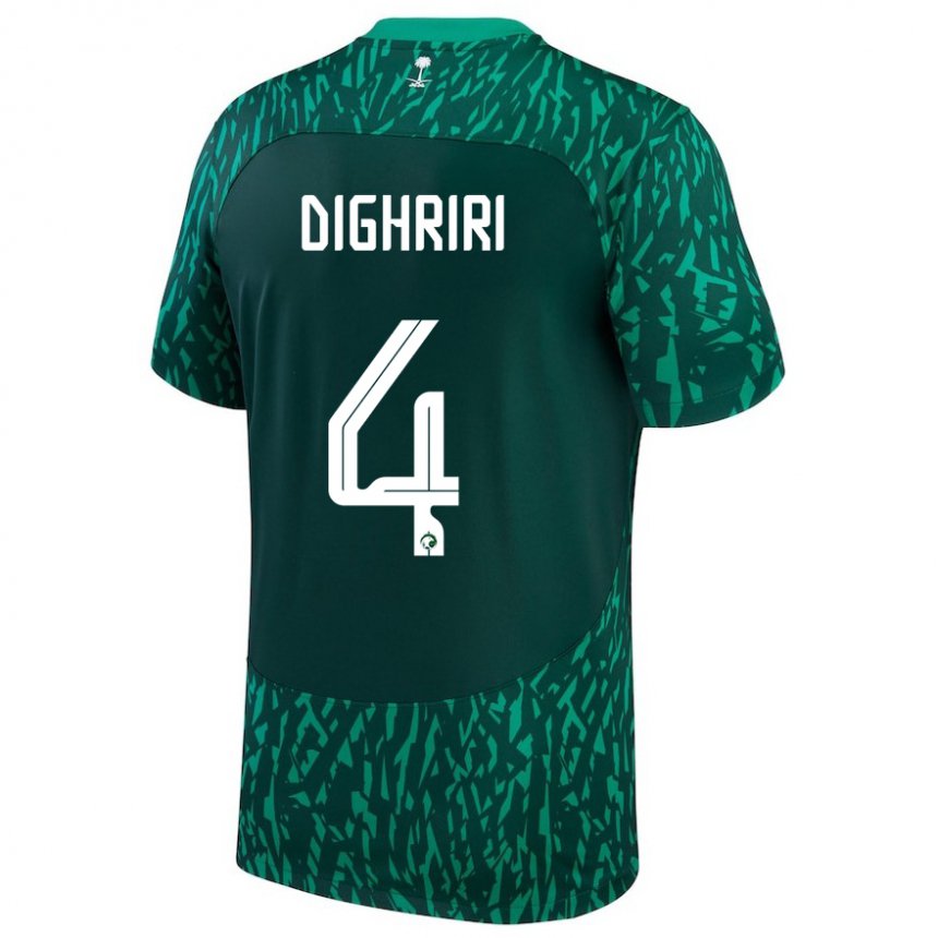 Criança Camisola Saudita Khalid Dighriri #4 Verde Escuro Alternativa 22-24 Camisa