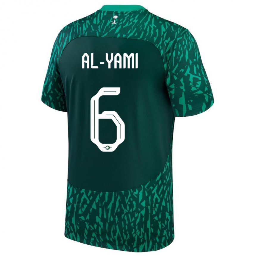 Criança Camisola Saudita Mohammed Al Yami #6 Verde Escuro Alternativa 22-24 Camisa