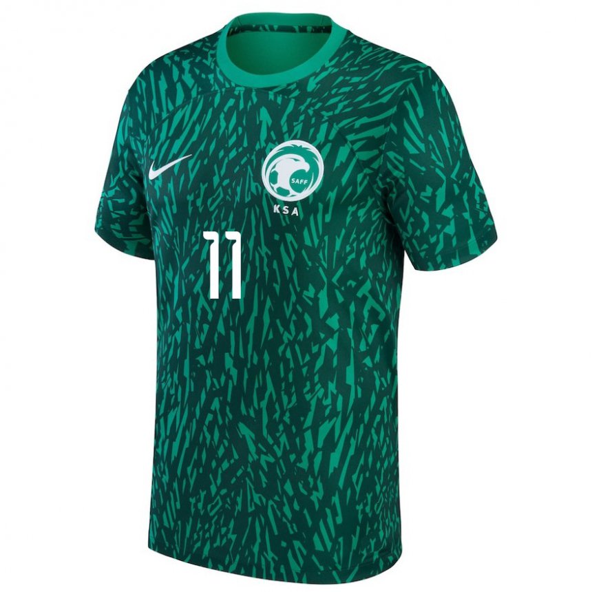 Criança Camisola Saudita Awad Alnashri #11 Verde Escuro Alternativa 22-24 Camisa