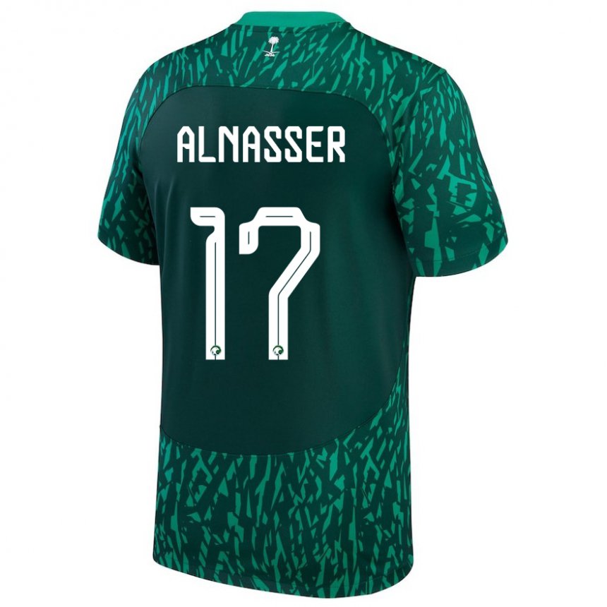 Criança Camisola Saudita Saad Alnasser #17 Verde Escuro Alternativa 22-24 Camisa