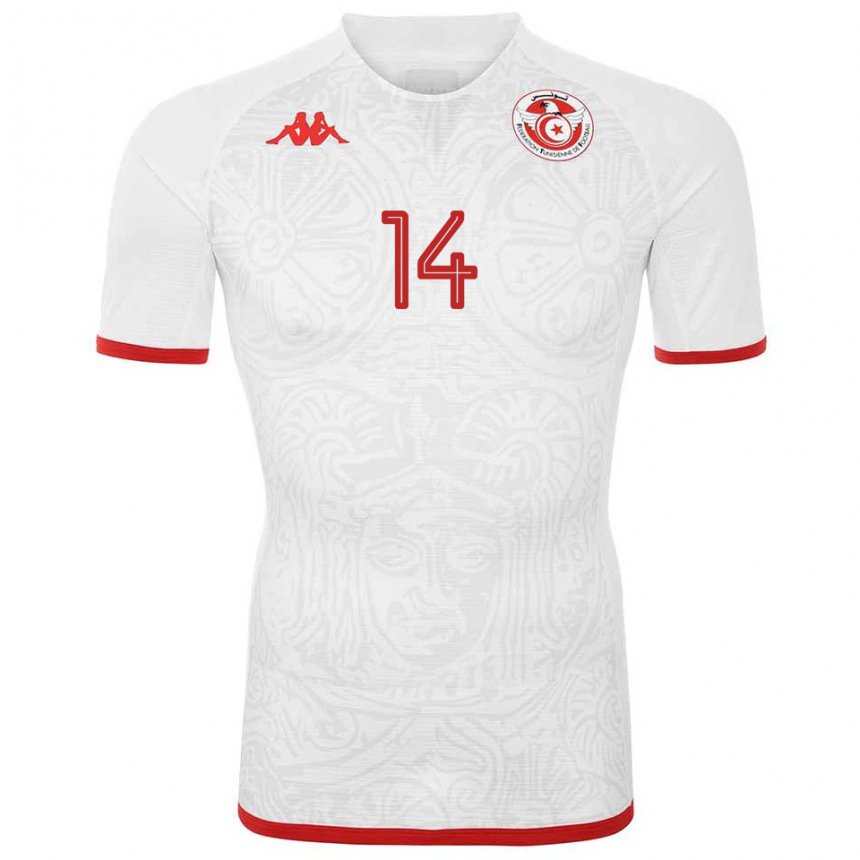 Criança Camisola Tunisiana Ghada Ayadi #14 Branco Alternativa 22-24 Camisa