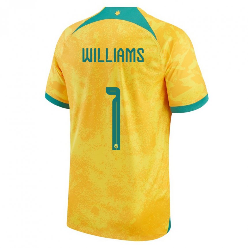 Homem Camisola Australiana Lydia Williams #1 Dourado Principal 22-24 Camisa