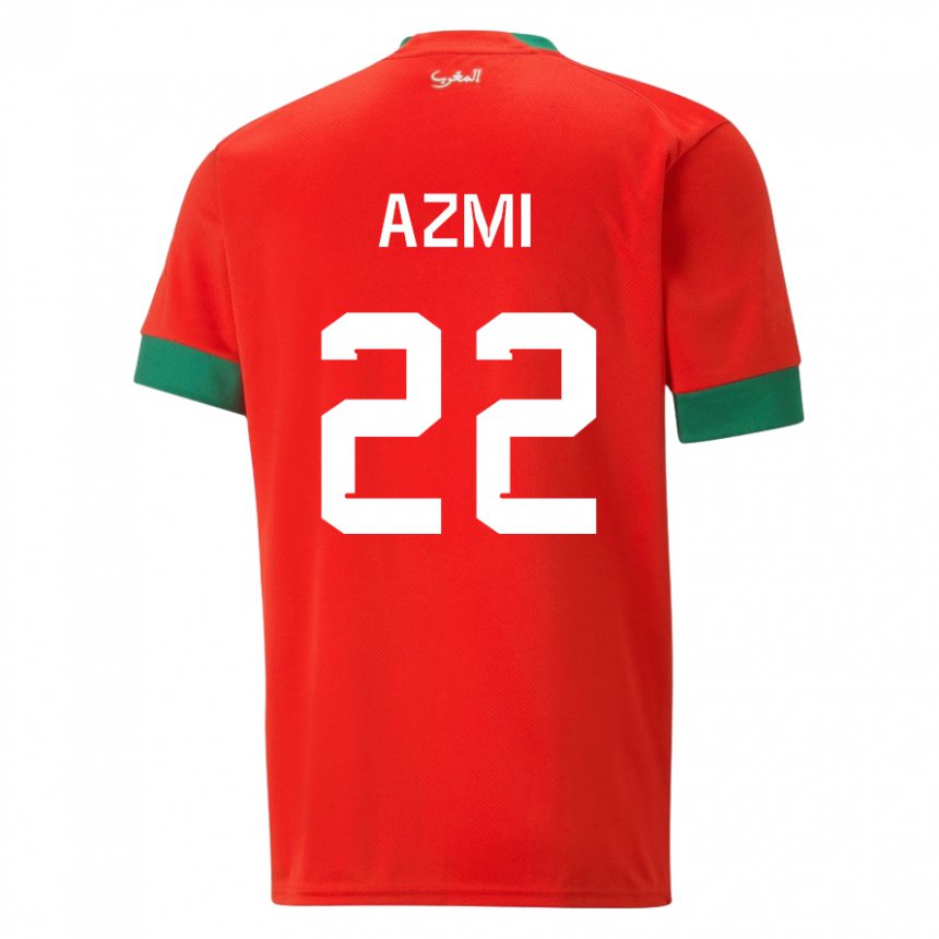 Homem Camisola Marroquina Ahmed Azmi #22 Vermelho Principal 22-24 Camisa