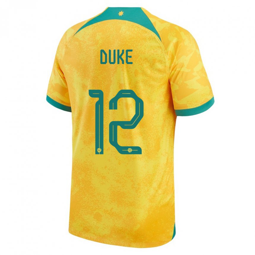 Homem Camisola Australiana Mitch Duke #12 Dourado Principal 22-24 Camisa