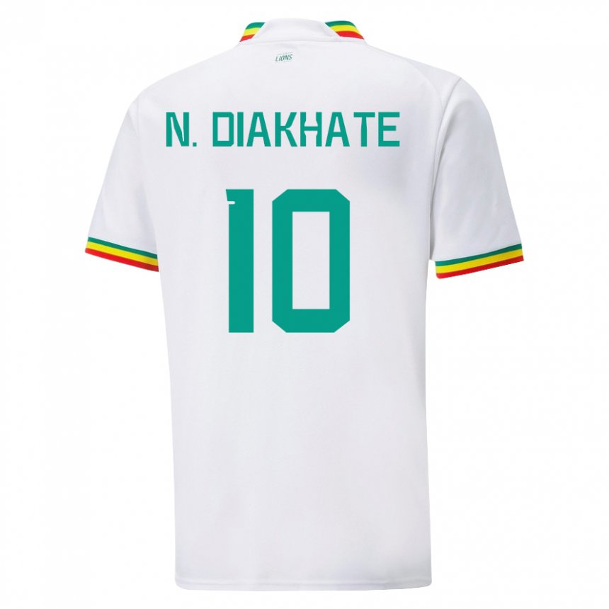 Homem Camisola Senegalesa Ndeye Awa Diakhate #10 Branco Principal 22-24 Camisa