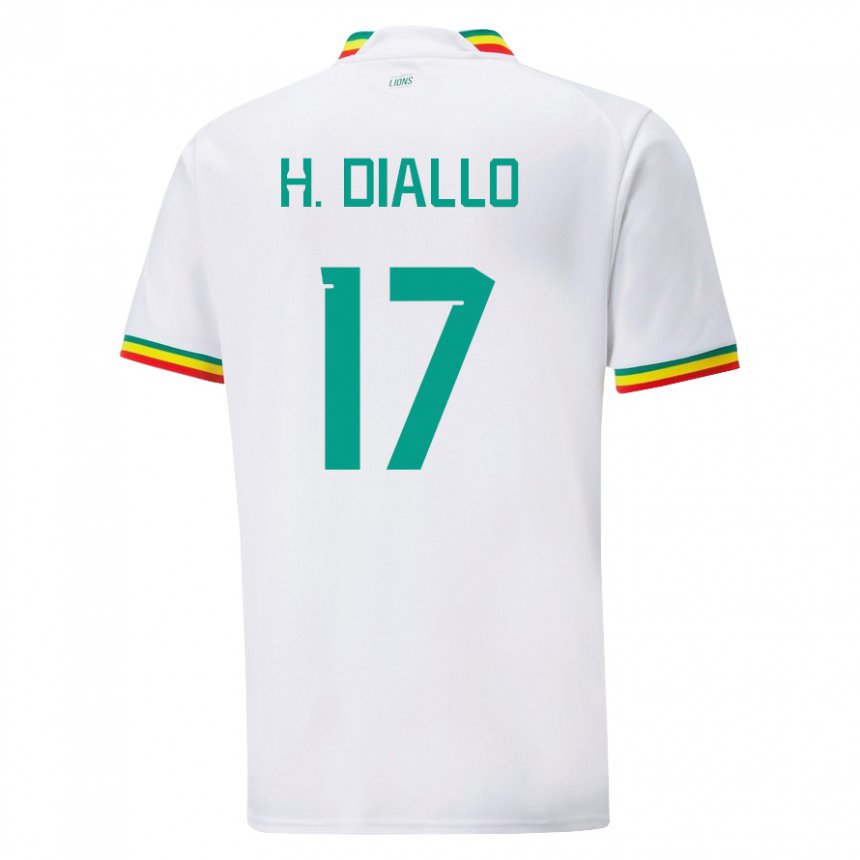 Homem Camisola Senegalesa Hapsatou Malado Diallo #17 Branco Principal 22-24 Camisa