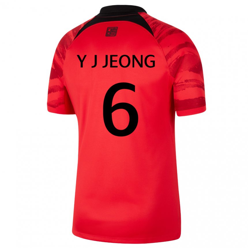 Homem Camisola Sul‑coreana Jeong Yu Jin #6 Vermelho Preto Principal 22-24 Camisa