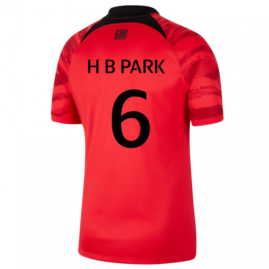 Homem Camisola Sul‑coreana Park Hyeon Bin #6 Vermelho Preto Principal 22-24 Camisa