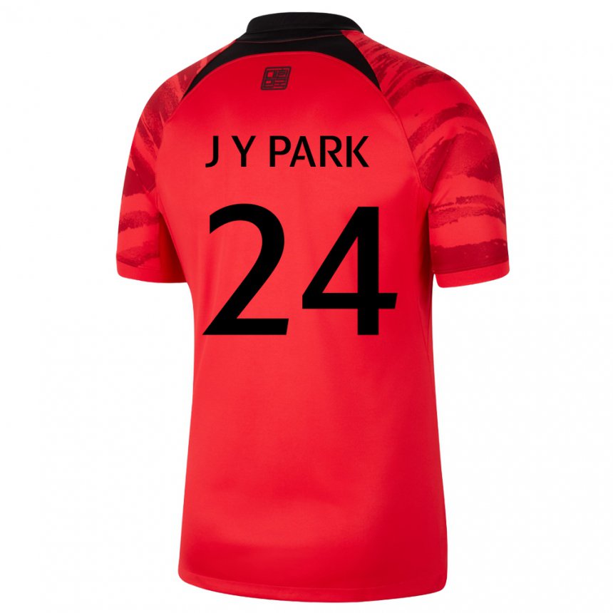 Homem Camisola Sul‑coreana Park Jun Yeong #24 Vermelho Preto Principal 22-24 Camisa