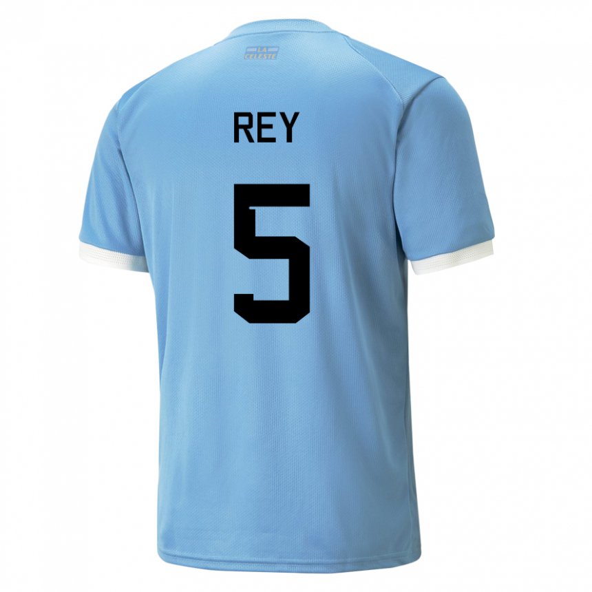 Homem Camisola Uruguaia Rodrigo Rey #5 Azul Principal 22-24 Camisa