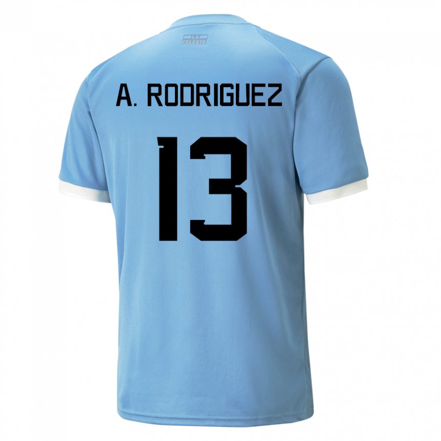 Homem Camisola Uruguaia Agustin Rodriguez #13 Azul Principal 22-24 Camisa