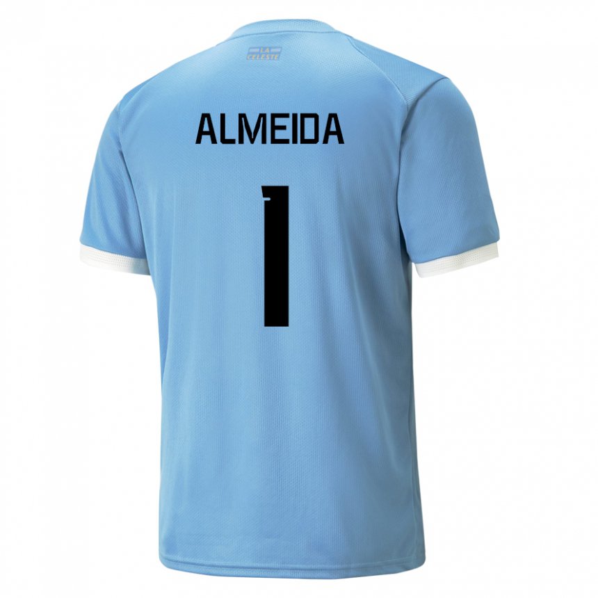 Homem Camisola Uruguaia Martin Almeida #1 Azul Principal 22-24 Camisa