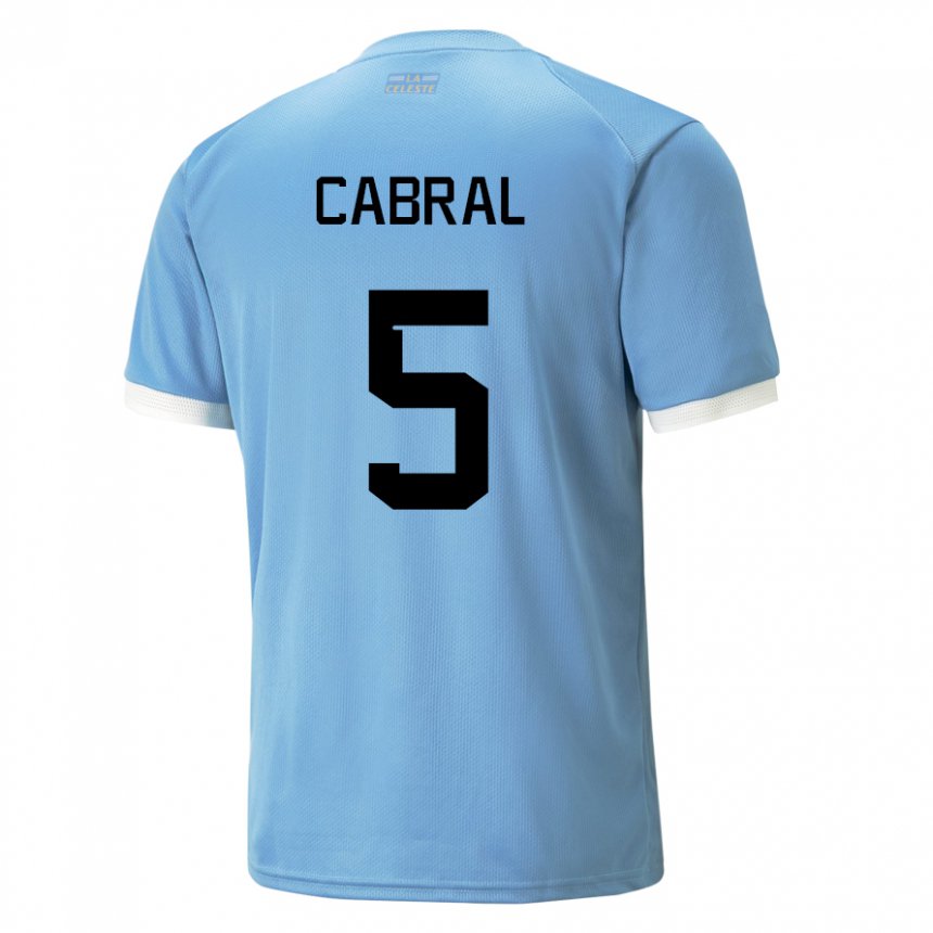 Homem Camisola Uruguaia Maximo Cabral #5 Azul Principal 22-24 Camisa