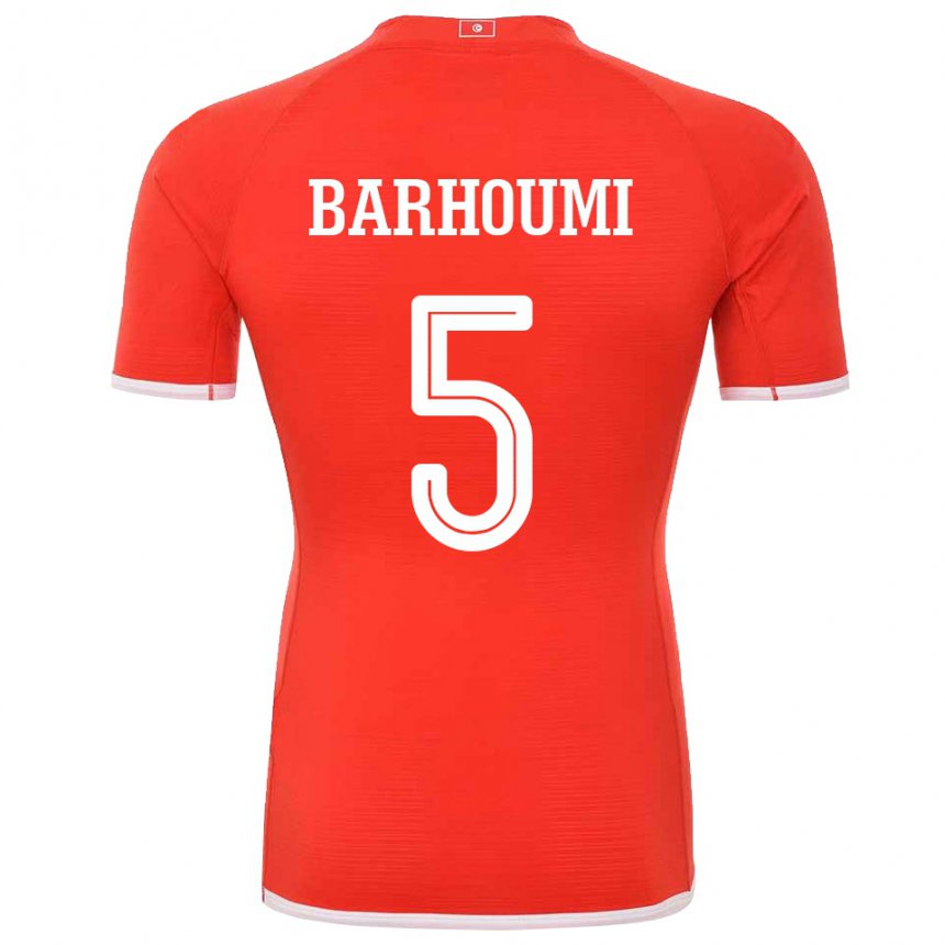 Homem Camisola Tunisiana Jasmina Barhoumi #5 Vermelho Principal 22-24 Camisa