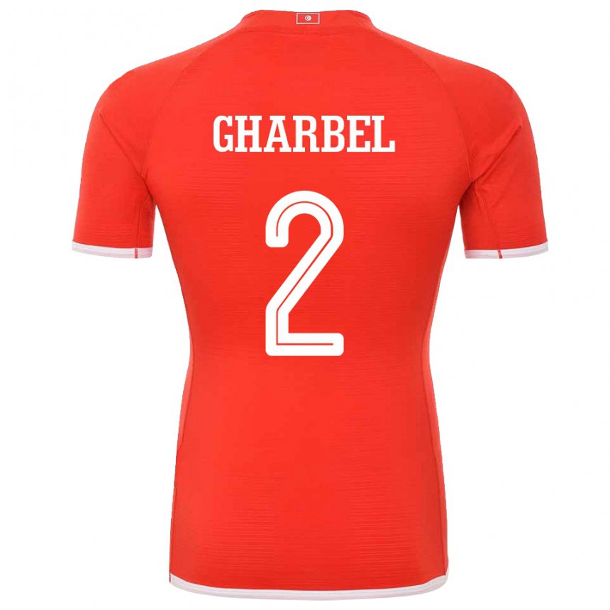 Homem Camisola Tunisiana Mahmoud Gharbel #2 Vermelho Principal 22-24 Camisa