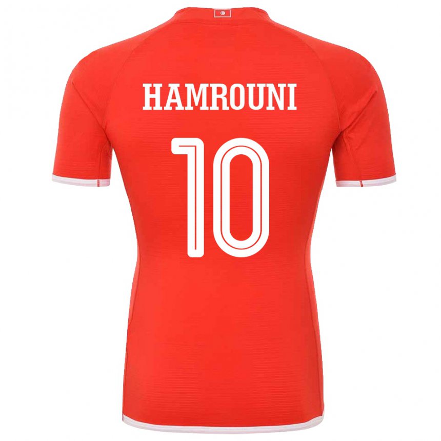 Homem Camisola Tunisiana Rayen Hamrouni #10 Vermelho Principal 22-24 Camisa