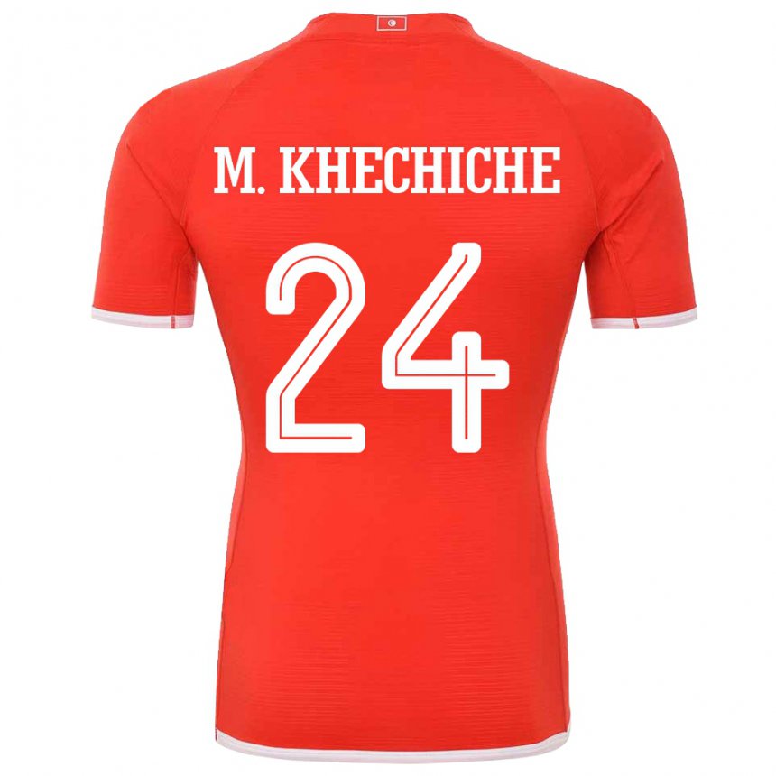 Homem Camisola Tunisiana Mohamed Amine Khechiche #24 Vermelho Principal 22-24 Camisa