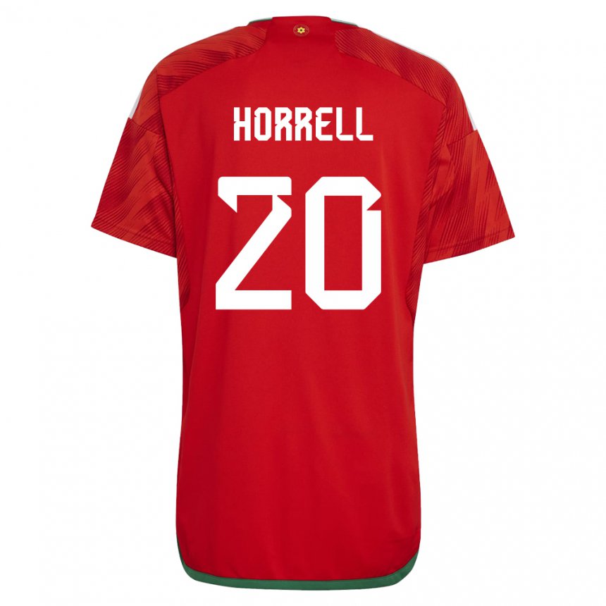 Homem Camisola Galesa Grace Horrell #20 Vermelho Principal 22-24 Camisa