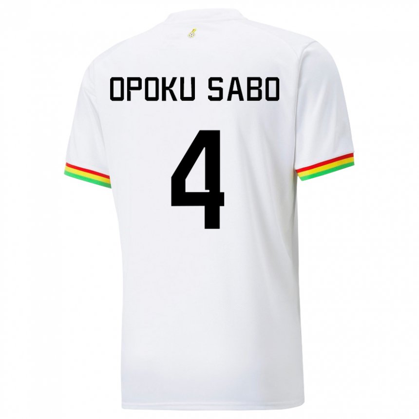 Homem Camisola Ganesa Alex Opoku Sabo #4 Branco Principal 22-24 Camisa