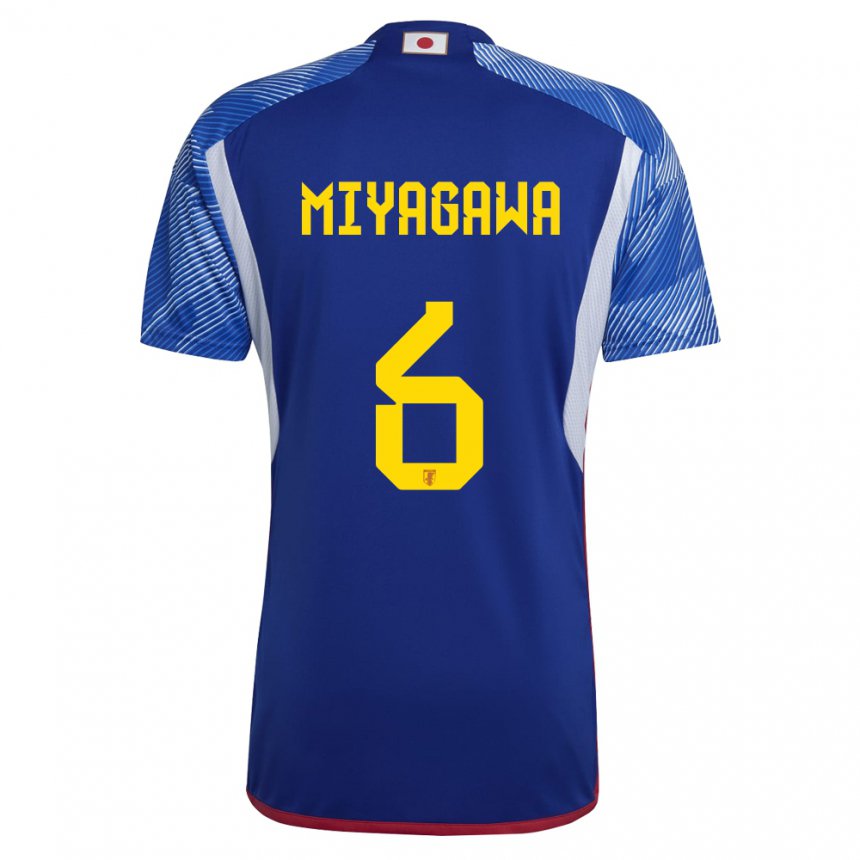 Homem Camisola Japonesa Asato Miyagawa #6 Azul Real Principal 22-24 Camisa