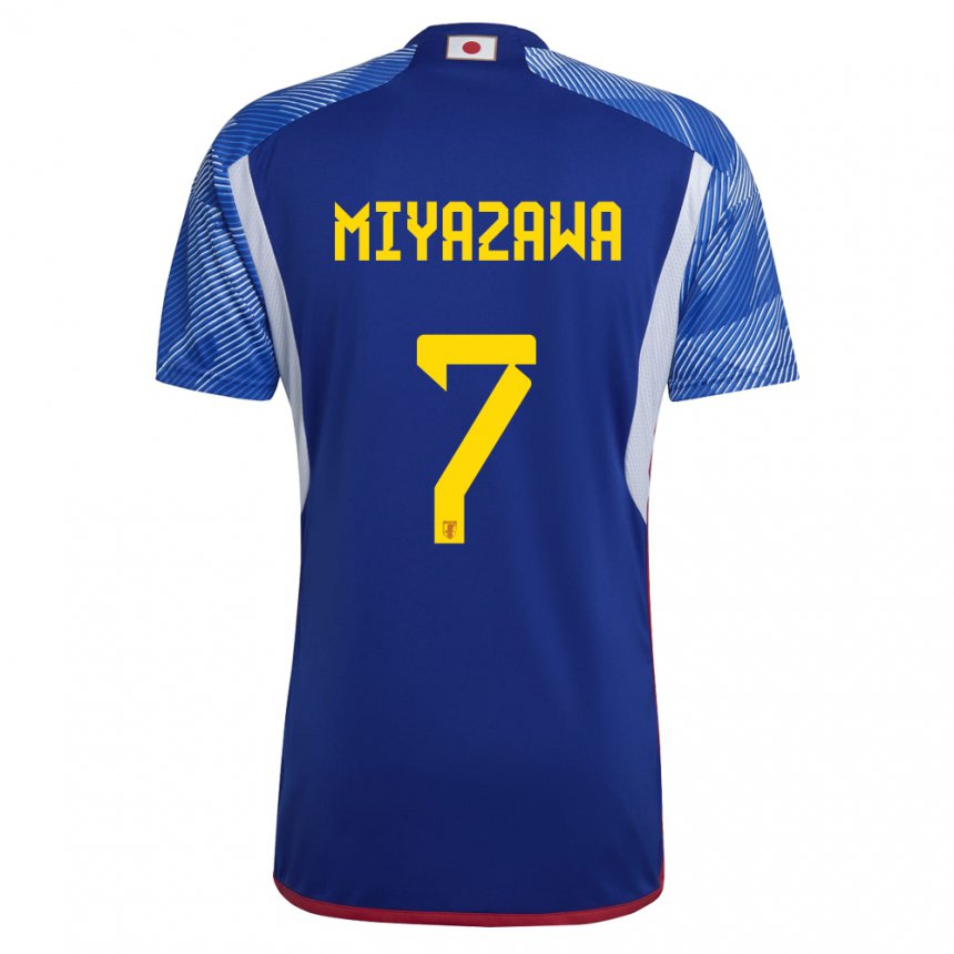 Homem Camisola Japonesa Hinata Miyazawa #7 Azul Real Principal 22-24 Camisa