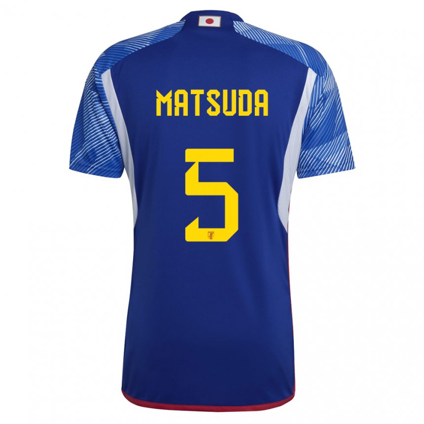 Homem Camisola Japonesa Hayate Matsuda #5 Azul Real Principal 22-24 Camisa