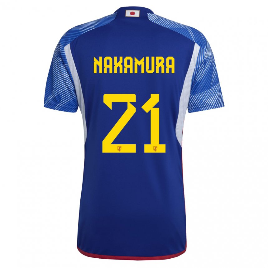 Homem Camisola Japonesa Jiro Nakamura #21 Azul Real Principal 22-24 Camisa