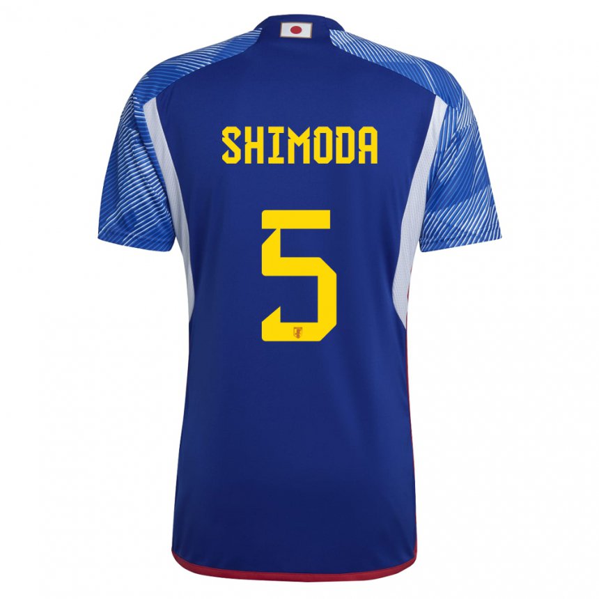 Homem Camisola Japonesa Yoshihiro Shimoda #5 Azul Real Principal 22-24 Camisa