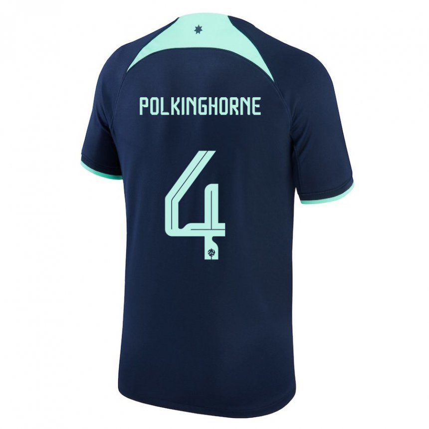 Homem Camisola Australiana Clare Polkinghorne #4 Azul Escuro Alternativa 22-24 Camisa