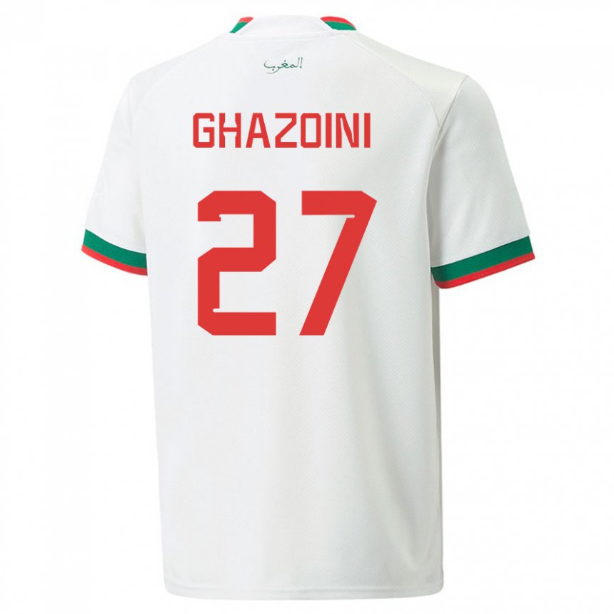 Homem Camisola Marroquina Amine Ghazoini #27 Branco Alternativa 22-24 Camisa